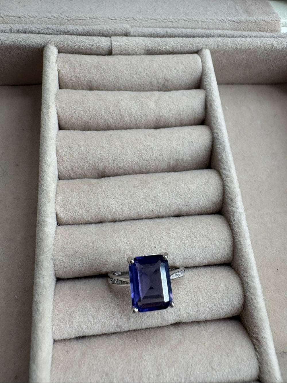 Size 5 purple amethyst sterling silver ring